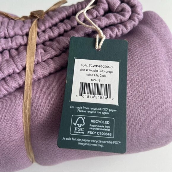 TenTree Recycled Cotton Eco-Friendly Jogger - Lilac Chalk. Size: S. NWT. (1407) - Picture 3 of 10